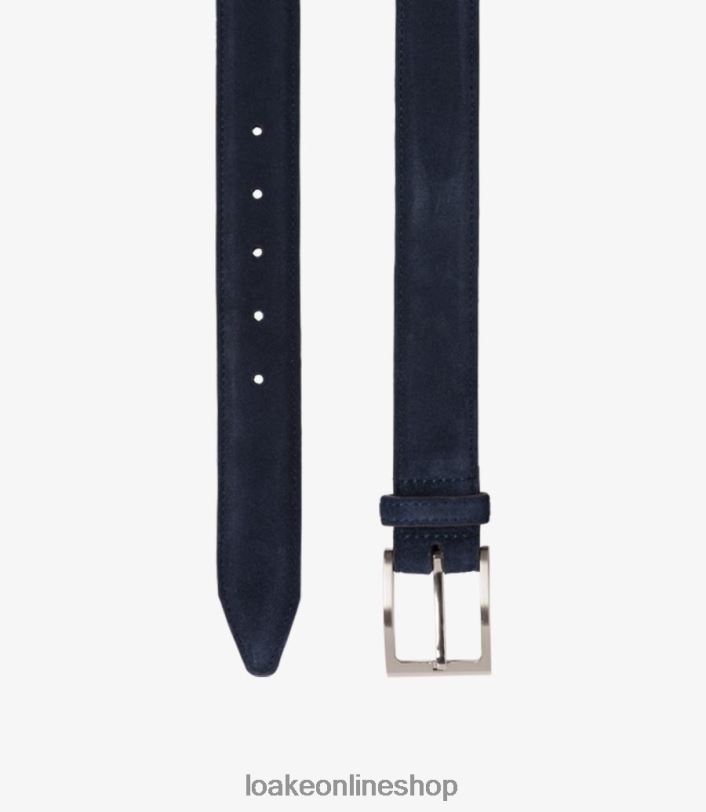 Loake William Belt 4V044216 Accessories Navy Suede