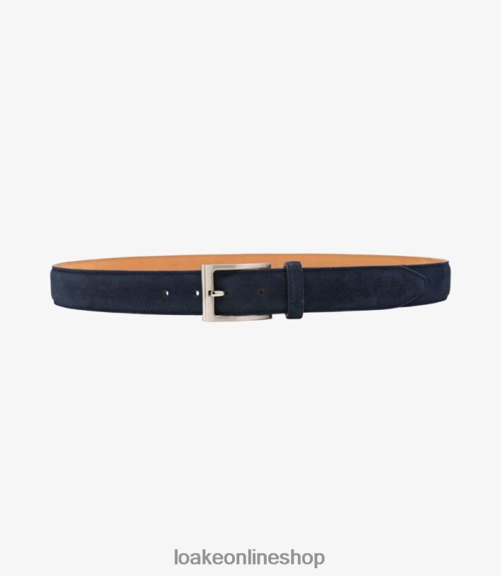 Loake William Belt 4V044216 Accessories Navy Suede