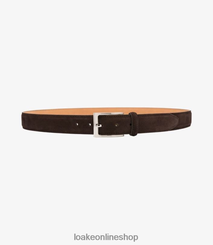 Loake William Belt 4V044219 Accessories Dark Brown Suede
