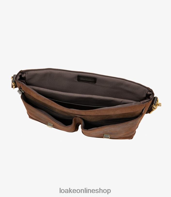 Loake Blackfriars Briefcase 4V044229 Leather Brown Waxed Suede