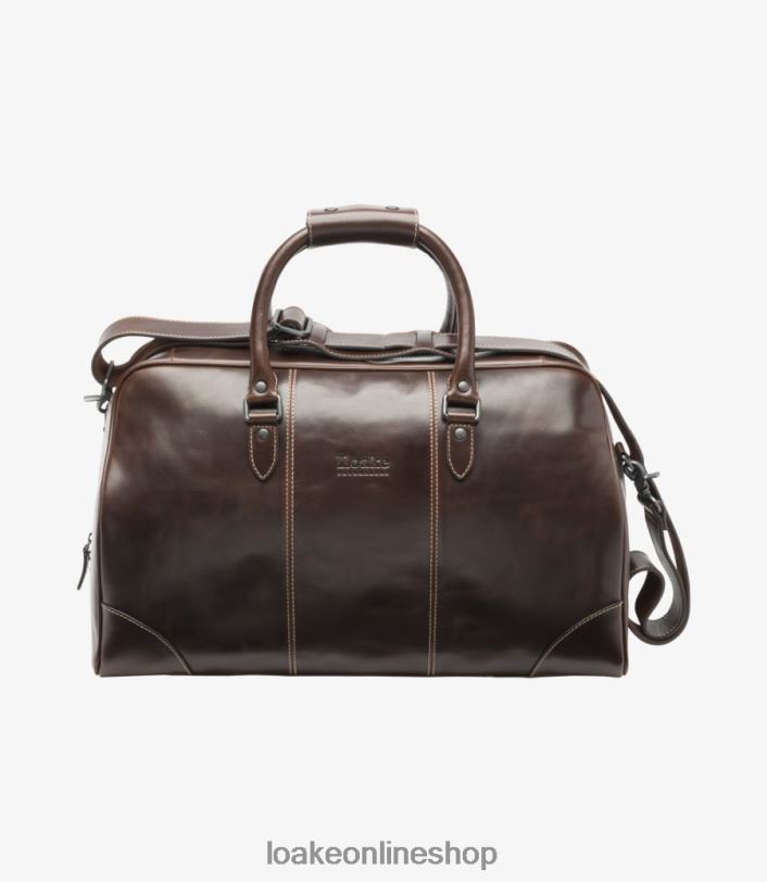 Loake Burghley Overnight Bag 4V044220 Leather Dark Brown