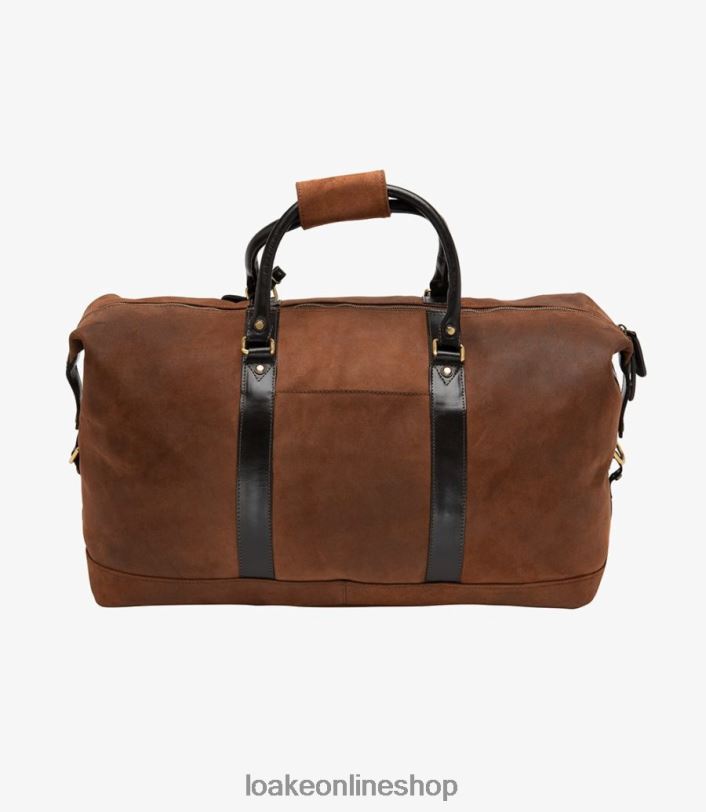 Loake Cornwall Weekend Bag 4V044223 Leather Brown Waxed Suede