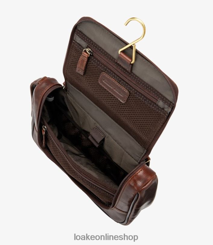 Loake Severn Wash Bag 4V044226 Leather Brown
