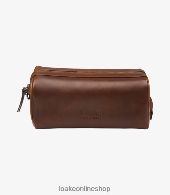Loake Thames Wash Bag 4V044227 Leather Brown