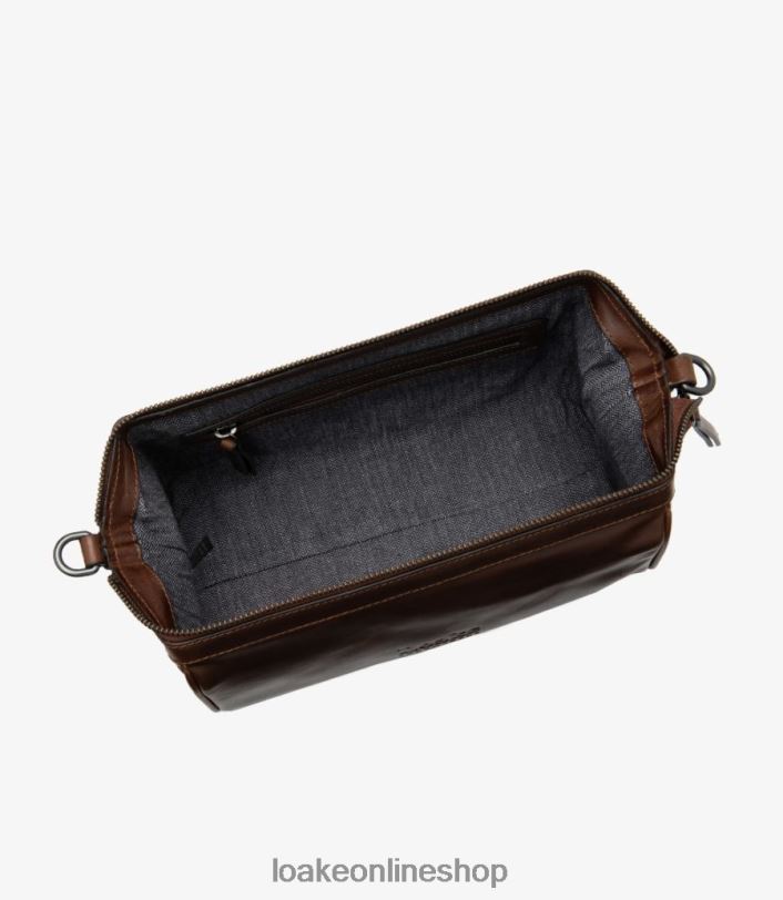 Loake Thames Wash Bag 4V044227 Leather Brown