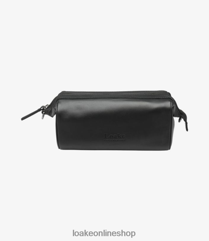Loake Thames Wash Bag 4V044228 Leather Black