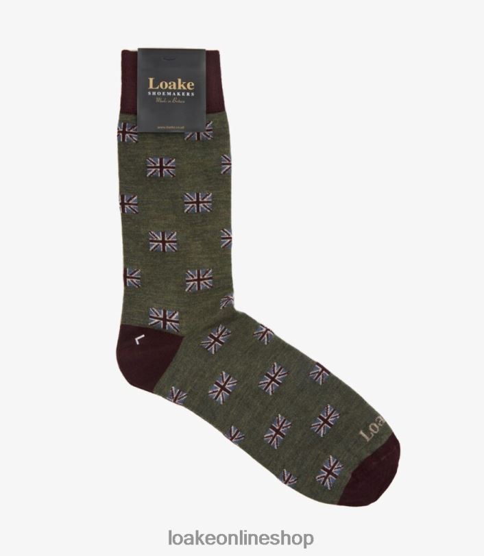 Loake Union Jack Socks 4V044248 Accessories Olive