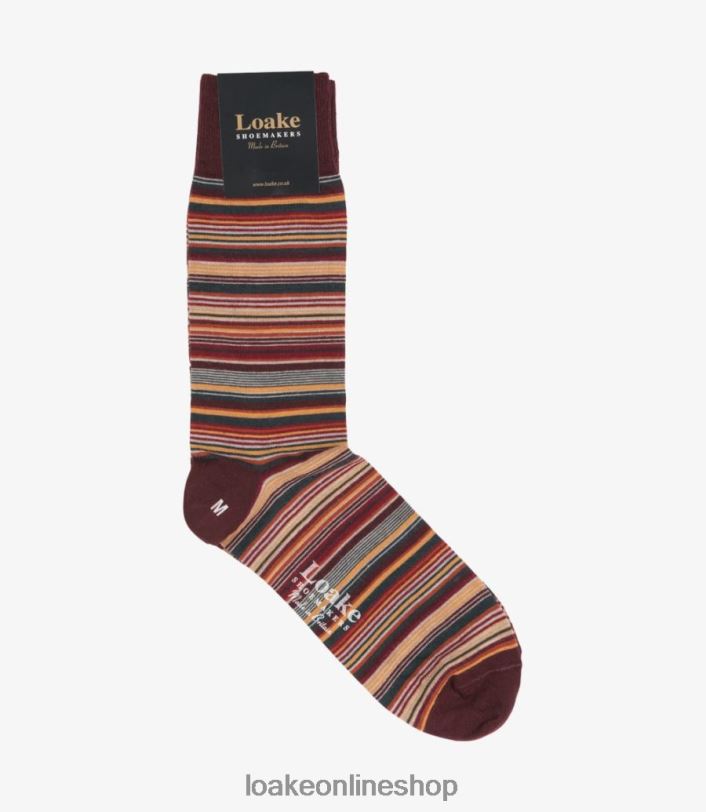Loake Wine Narrow Stripe Socks 4V044262 Accessories Multi Colour