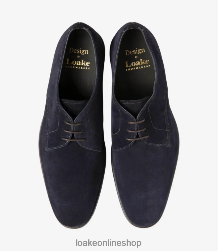 Loake Atherton 4V044160 Plain Ties Navy Suede