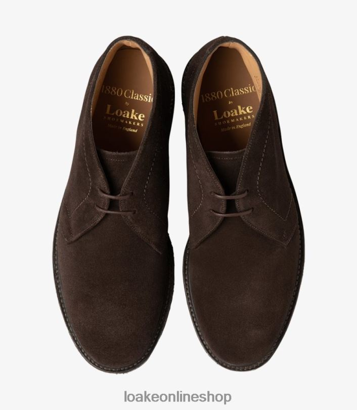 Loake Livingstone 4V044114 Boots Chocolate Brown Suede