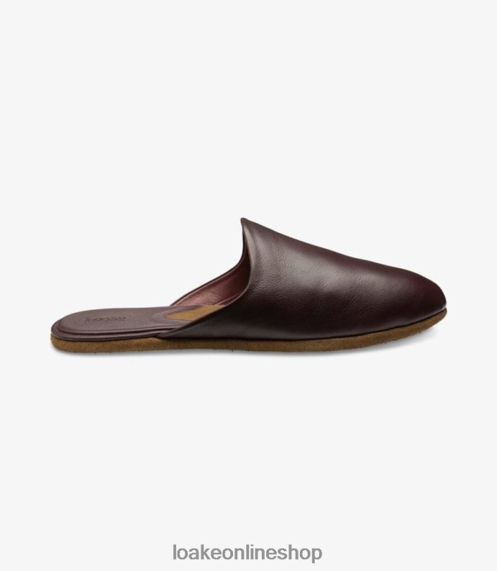 Loake Garrick Slippers 4V044205 Shoes Burgundy Grain