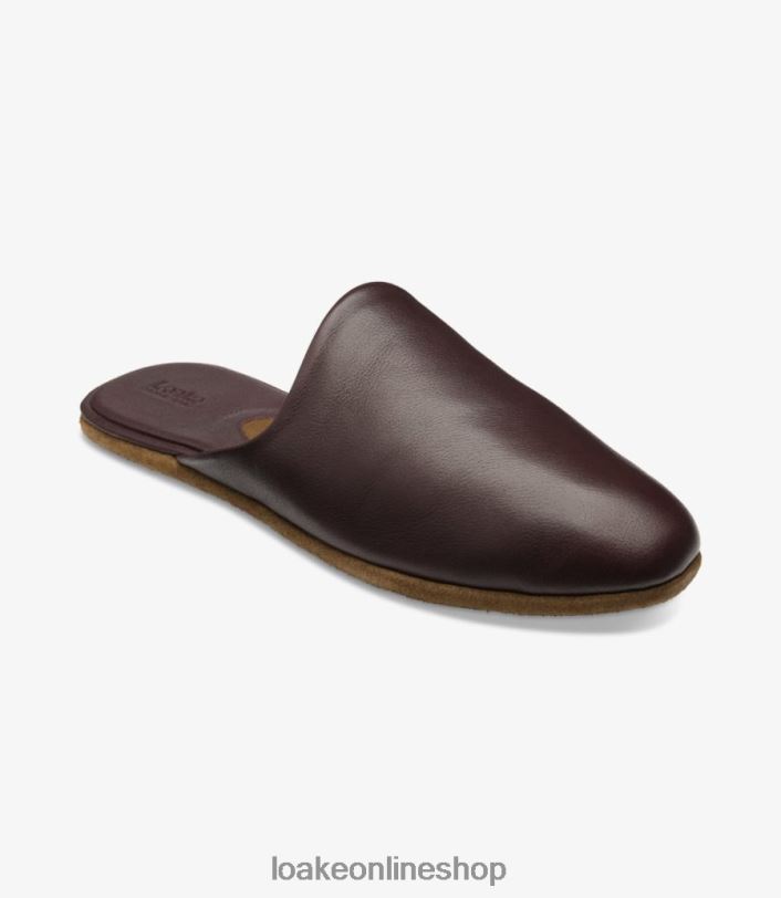 Loake Garrick Slippers 4V044205 Shoes Burgundy Grain