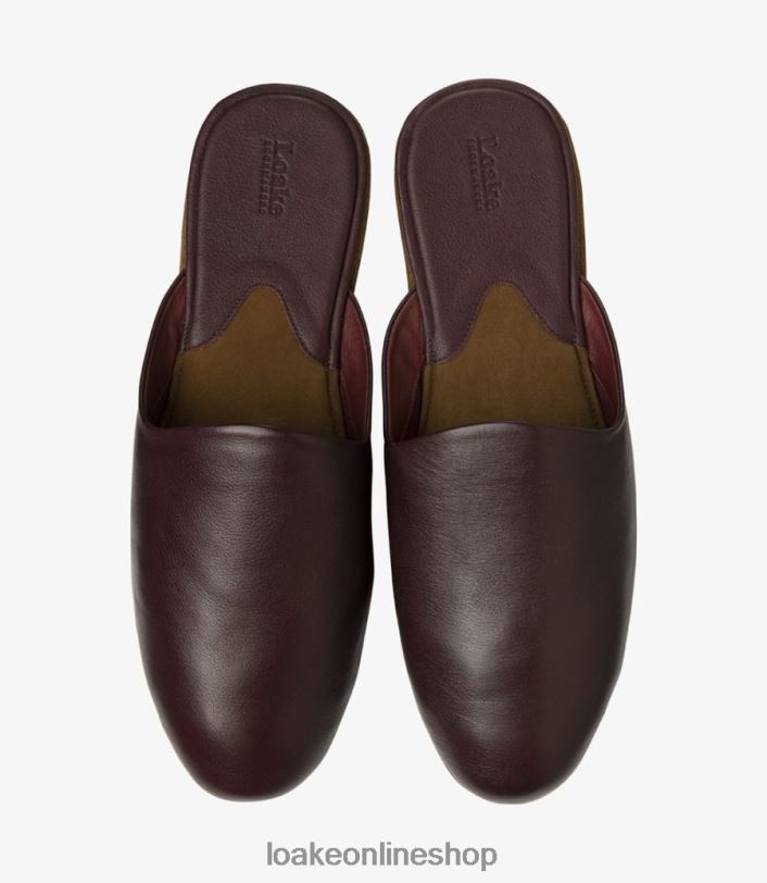 Loake Garrick Slippers 4V044205 Shoes Burgundy Grain