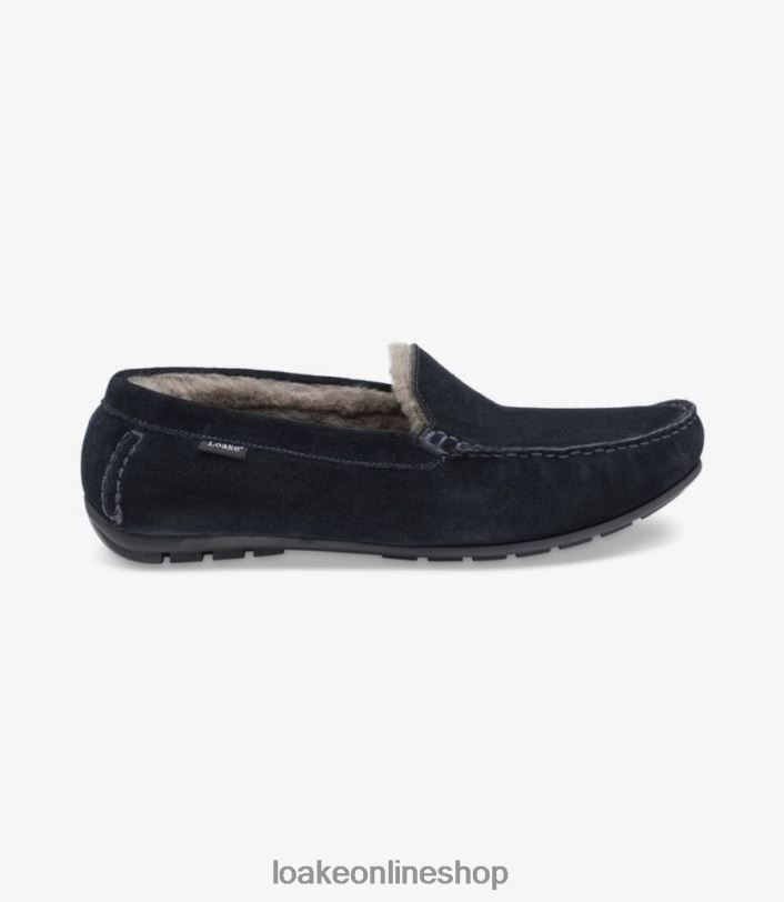 Loake Guards Slippers 4V044201 Shoes Navy Suede