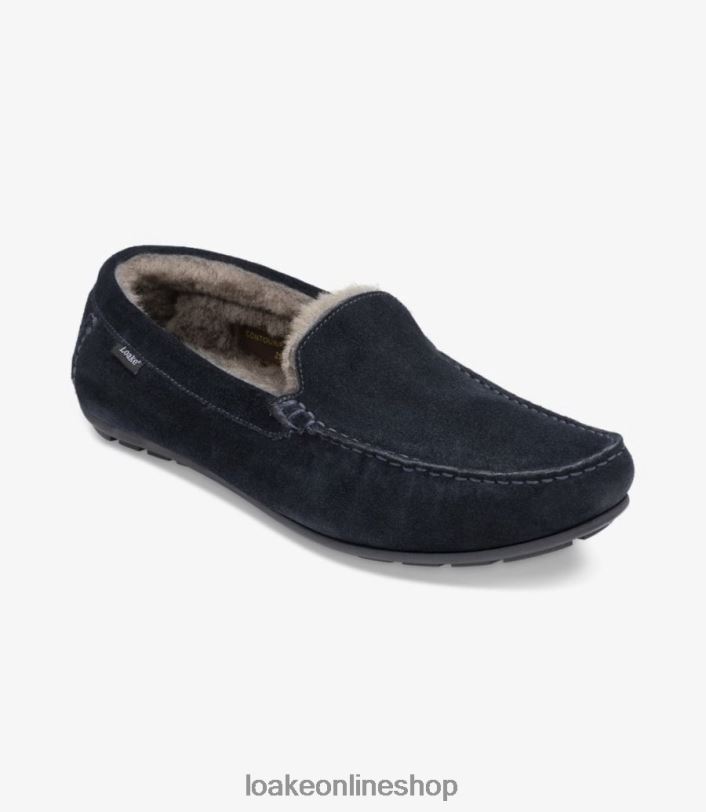 Loake Guards Slippers 4V044201 Shoes Navy Suede