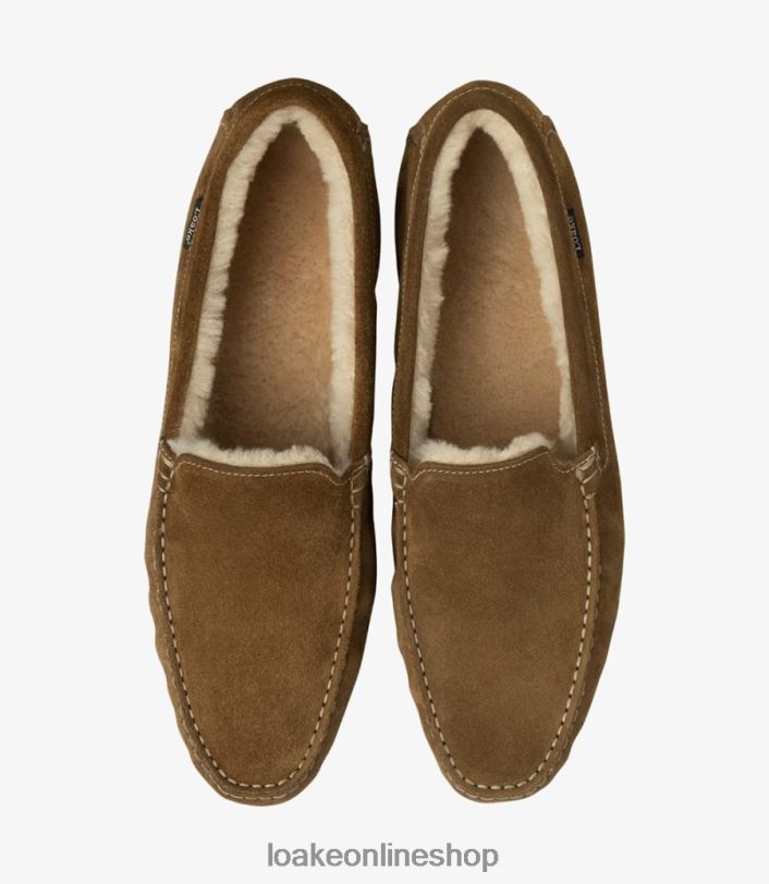 Loake Guards Slippers 4V044203 Shoes Tan Suede
